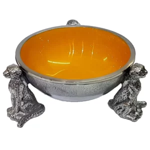 CHEETAH ROUND BOWL - OCHRE