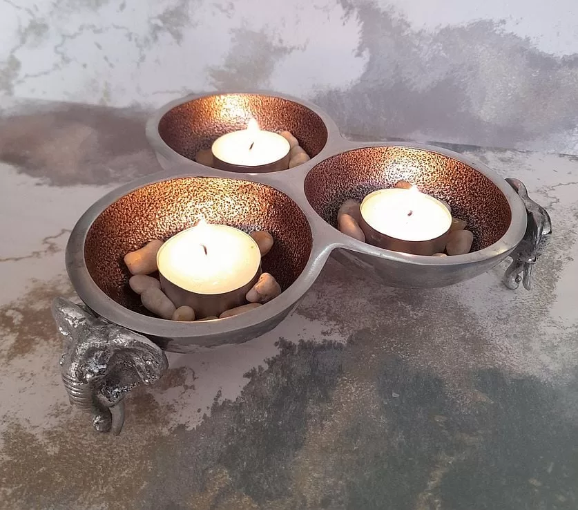 Elephant Round Triple Bowl - Image 6