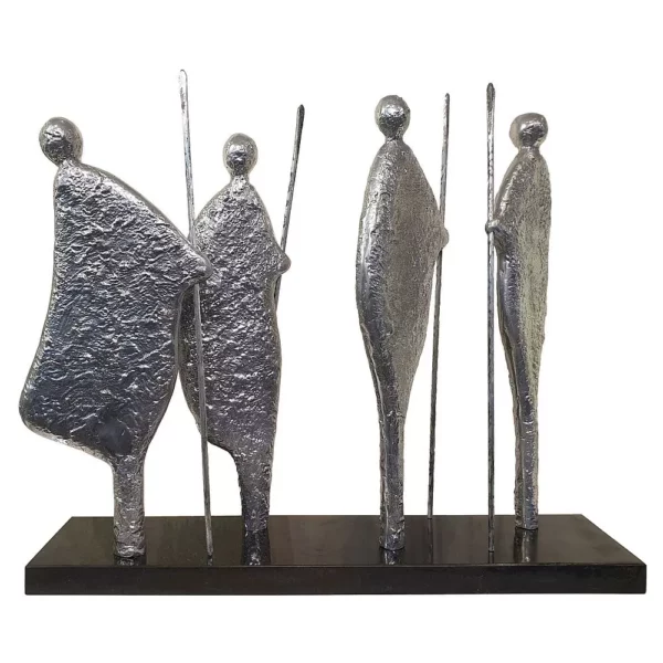 African warriors on granite base - large