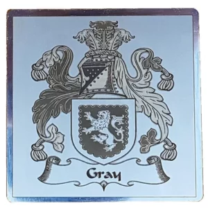 Coaster set of 4 - Family Crest - Gray