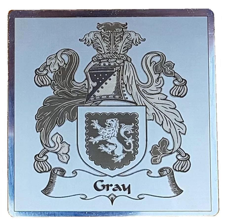 Coaster set of 4 - Family Crest - Gray