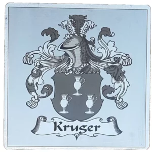 Coaster set of 4 - Family Crest - Kruger