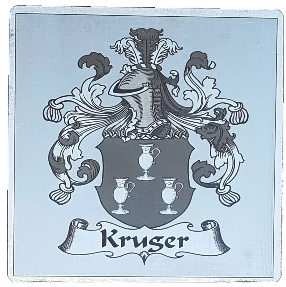 Coaster set of 4 - Family Crest - Kruger