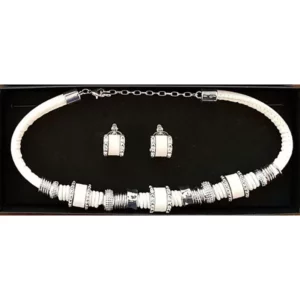 White Necklace & Earrings Set