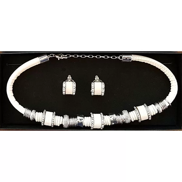 White Necklace & Earrings Set