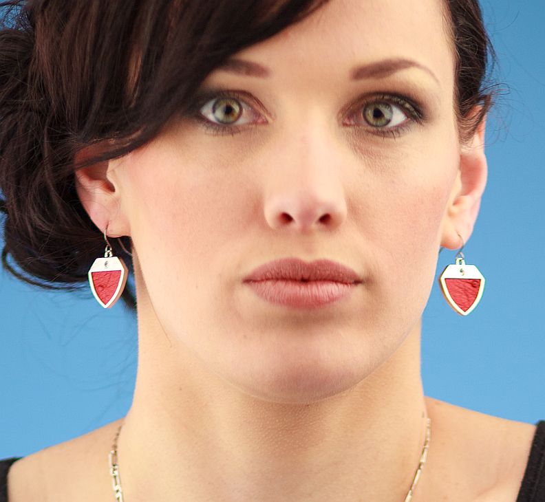 Earrings - flame red - Image 2