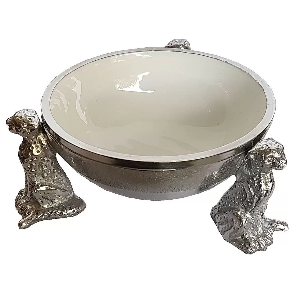 CHEETAH ROUND BOWL - WHITE