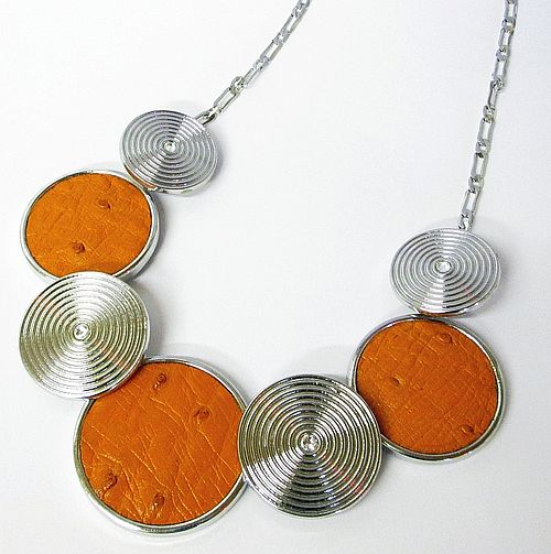 Ostrich necklace - Tangerine