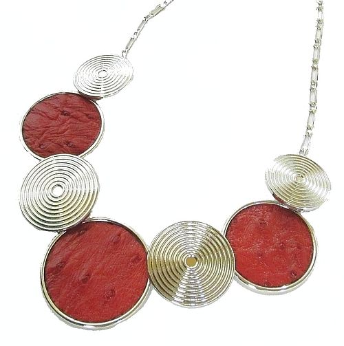 Ostrich necklace - Flame Red