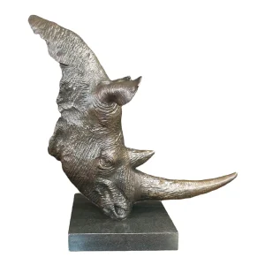Bronze rhino head (Large)
