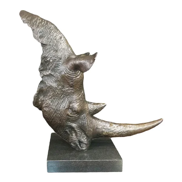 Bronze rhino head (Large)