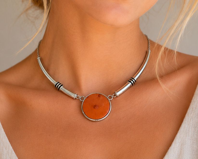 Tusk necklace - tangerine - Image 2