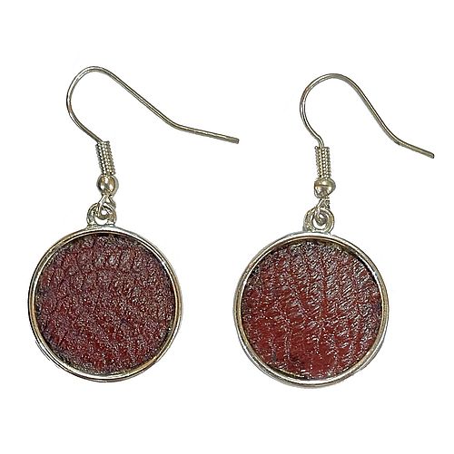 Earrings round - burgundy