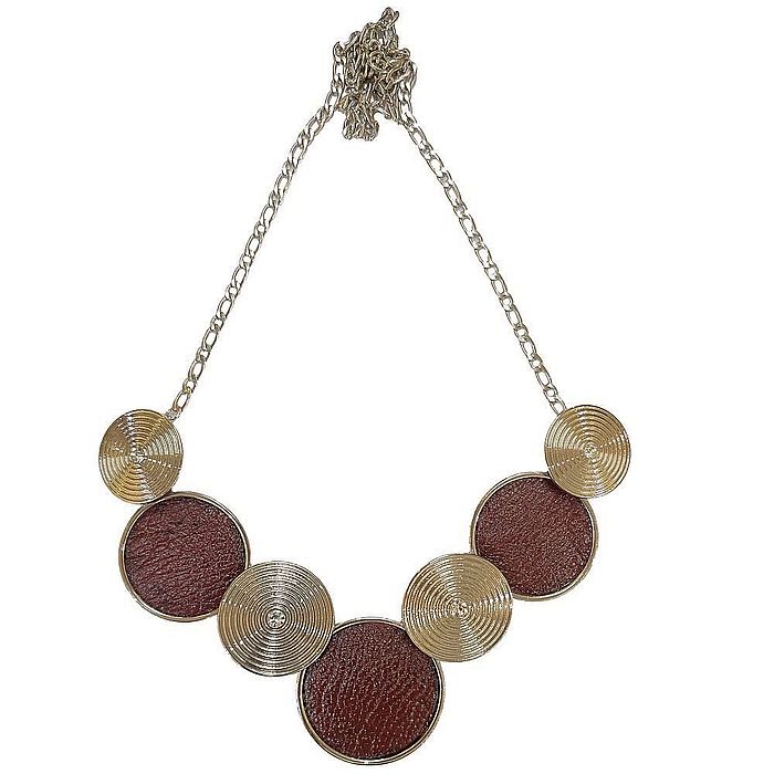 Ostrich Necklace - Burgundy