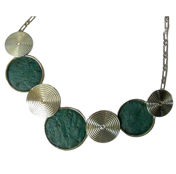 Ostrich necklace brilliant green