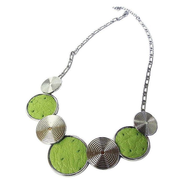 Ostrich necklace chartreuse
