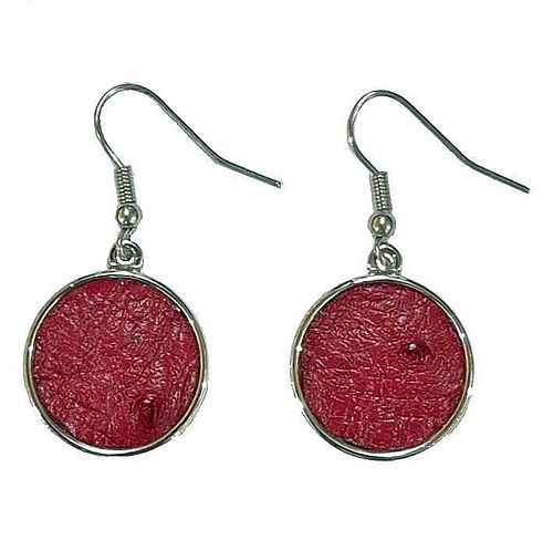 Earrings round - flame red