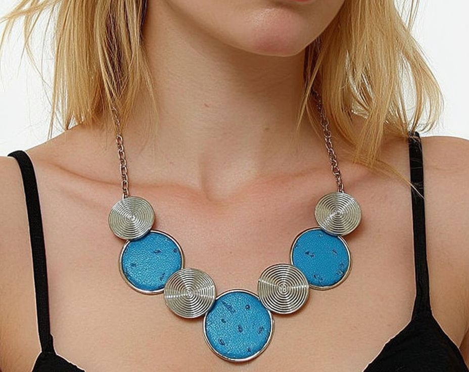 Ostrich Necklace - Turquoise - Image 2