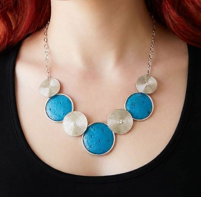 Ostrich Necklace - Turquoise - Image 3