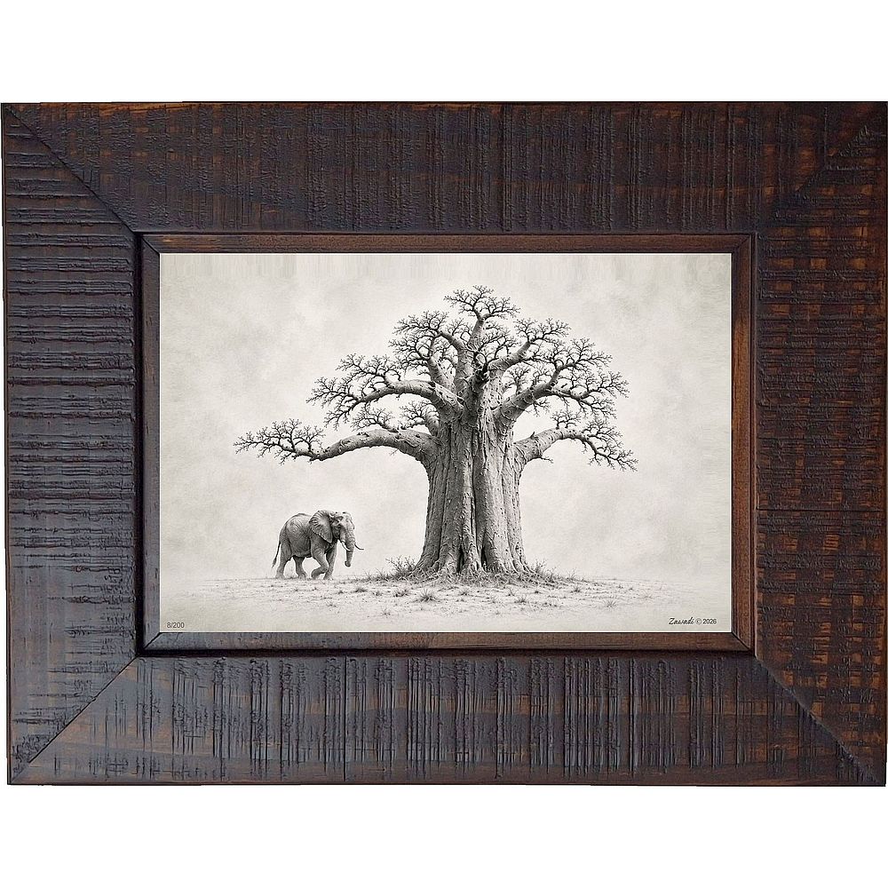 Tembu - elephant & baobab tree